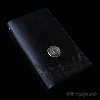 Viking Men's Genuine Leather Wallet with Fehu Rune