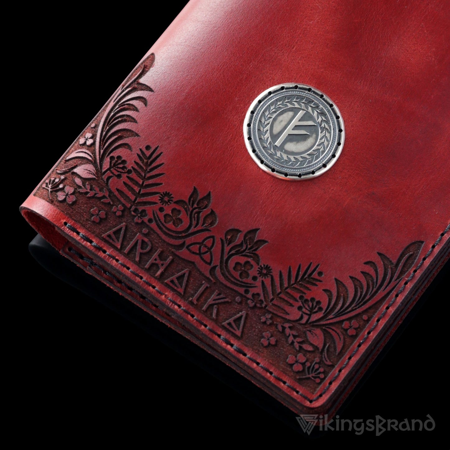 Viking Men's Genuine Leather Wallet with Fehu Rune
