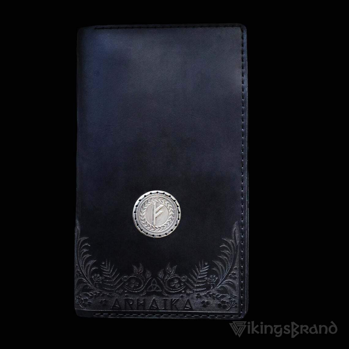 Viking Men's Genuine Leather Wallet with Fehu Rune