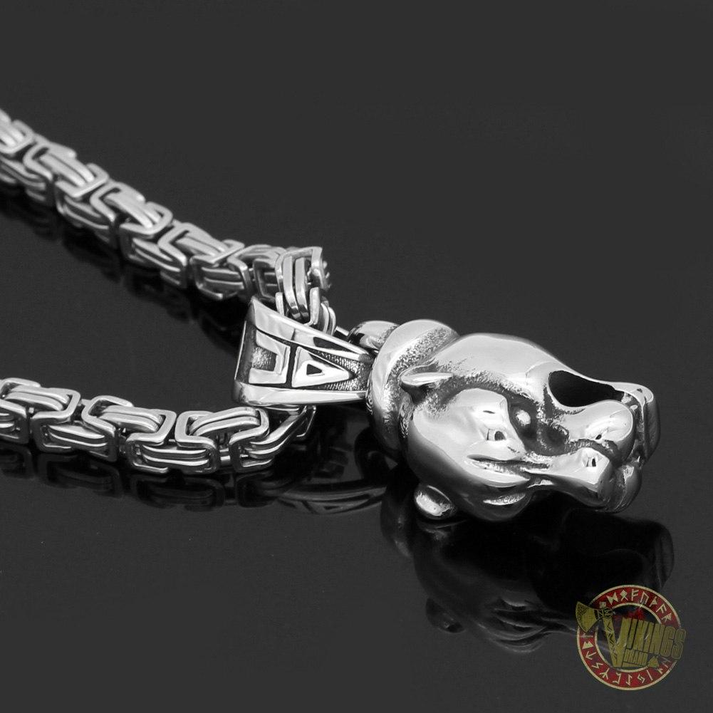 Viking Necklace with HUGE Wolf Head - VikingsBrand