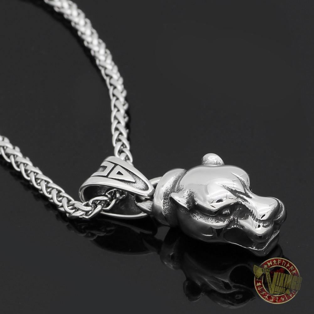 Viking Necklace with HUGE Wolf Head - VikingsBrand