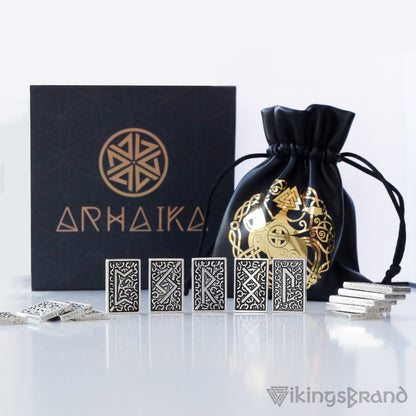 Norse Mythology Silver Plated Viking Rune Set