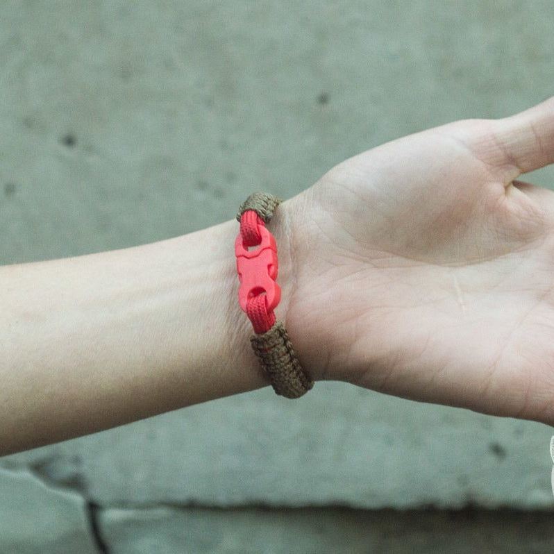 Viking Olive with Red Survival Small Paracord Bracelet - VikingsBrand