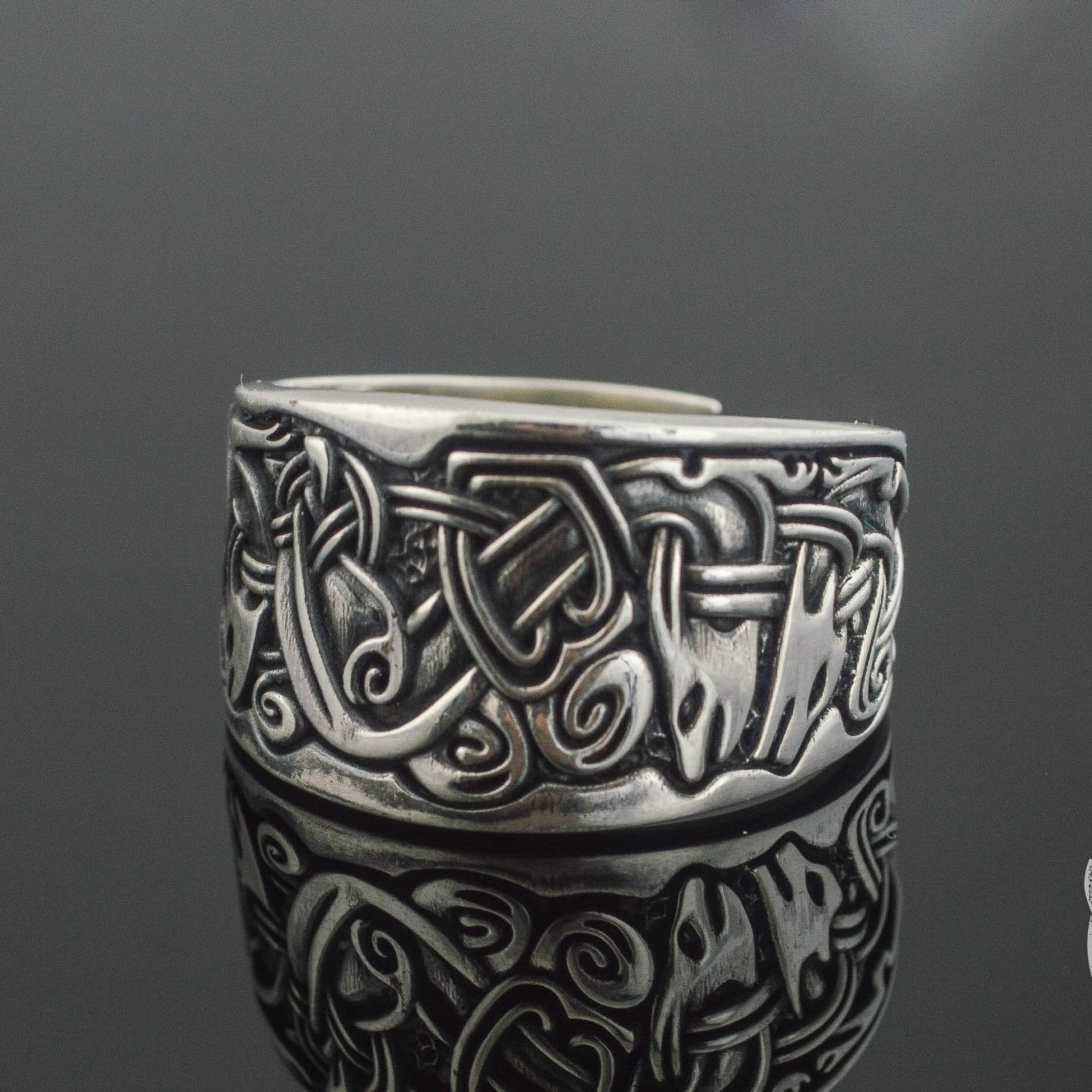 Viking Ornament 925 Sterling Silver Norse Ring - VikingsBrand