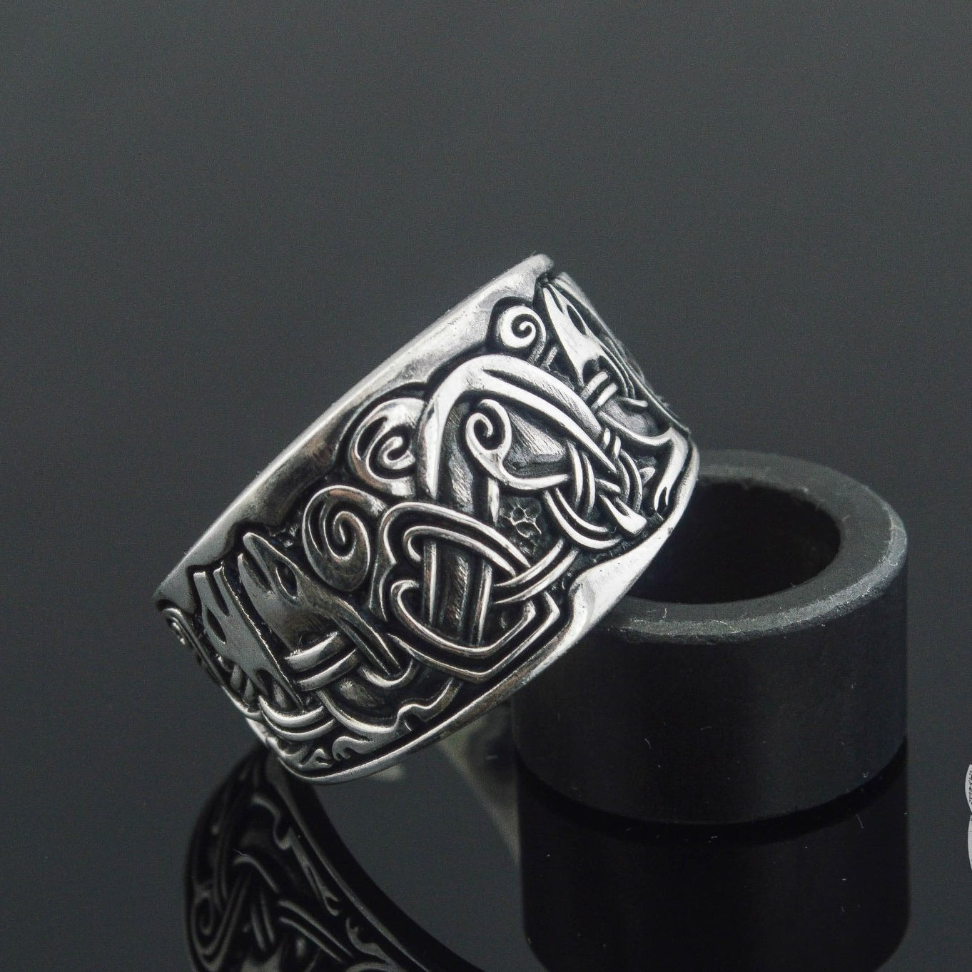 Viking Ornament 925 Sterling Silver Norse Ring - VikingsBrand