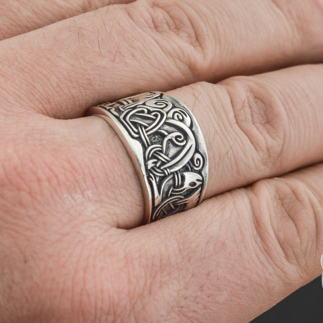 Viking Ornament 925 Sterling Silver Norse Ring - VikingsBrand