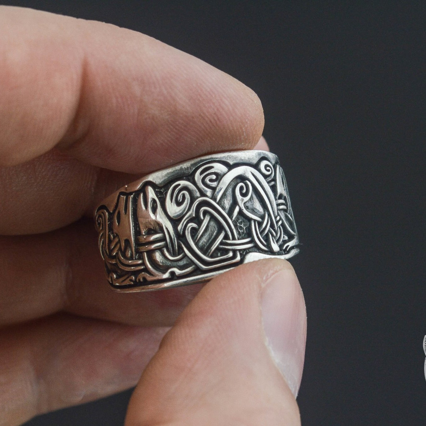 Viking Ornament 925 Sterling Silver Norse Ring - VikingsBrand