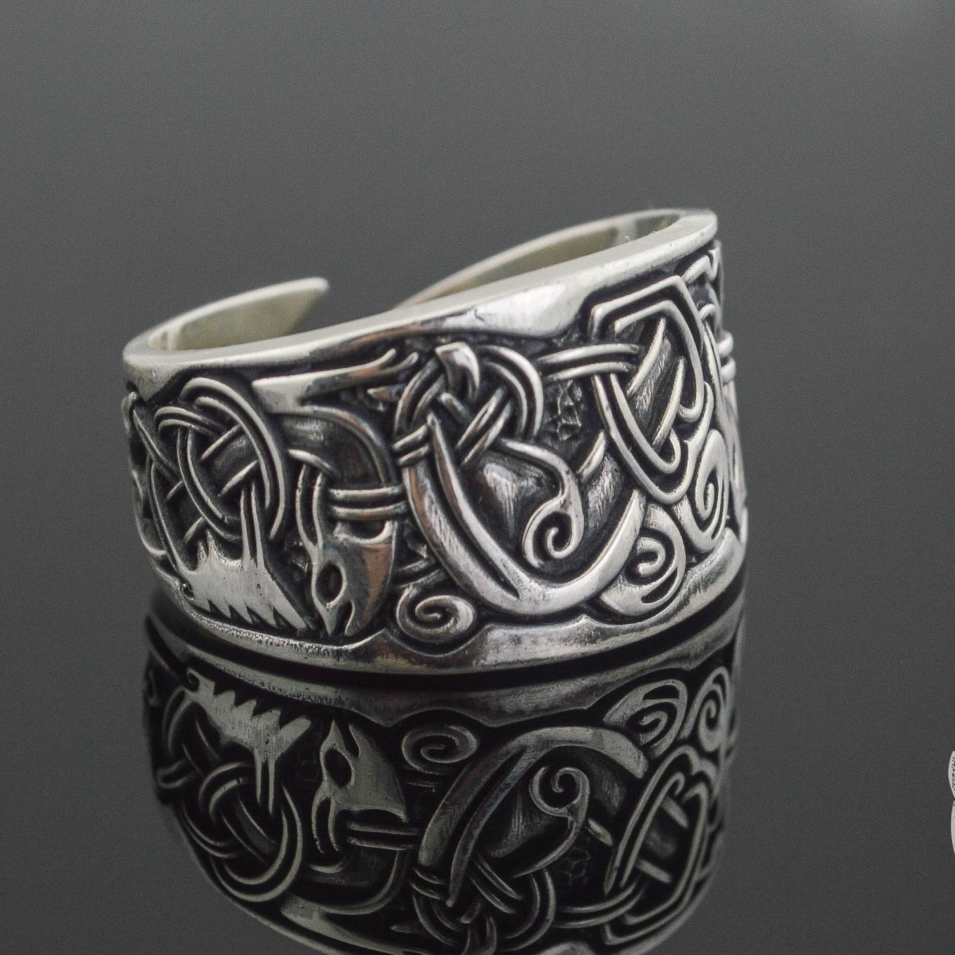 Viking Ornament 925 Sterling Silver Norse Ring - VikingsBrand