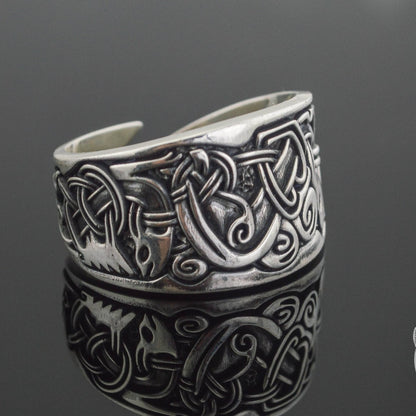 Viking Ornament 925 Sterling Silver Norse Ring - VikingsBrand