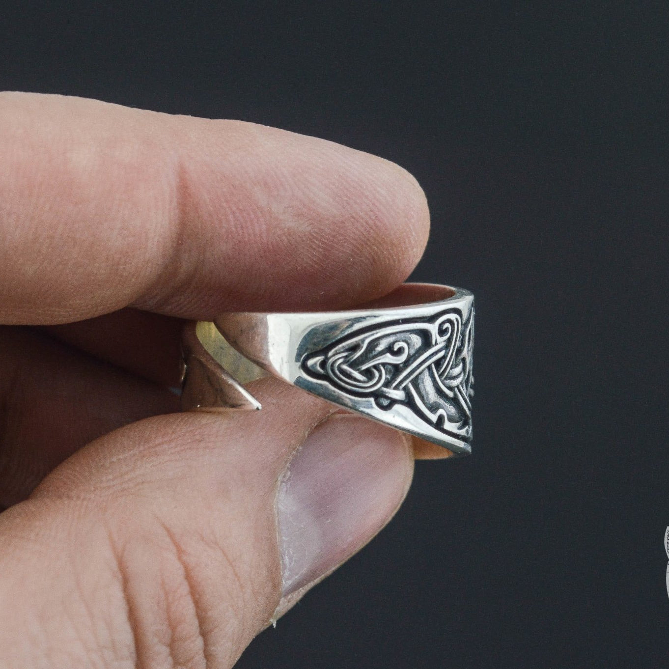 Viking Ornament 925 Sterling Silver Norse Ring - VikingsBrand