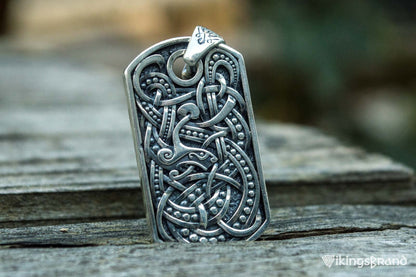 Viking Ornament Pendant Sterling Silver Norse Handcrafted Viking Jewelry
