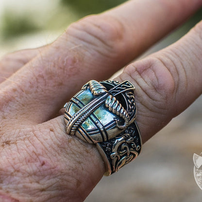 Viking Ornamental Helmet 925 Sterling Silver Viking Ring - VikingsBrand