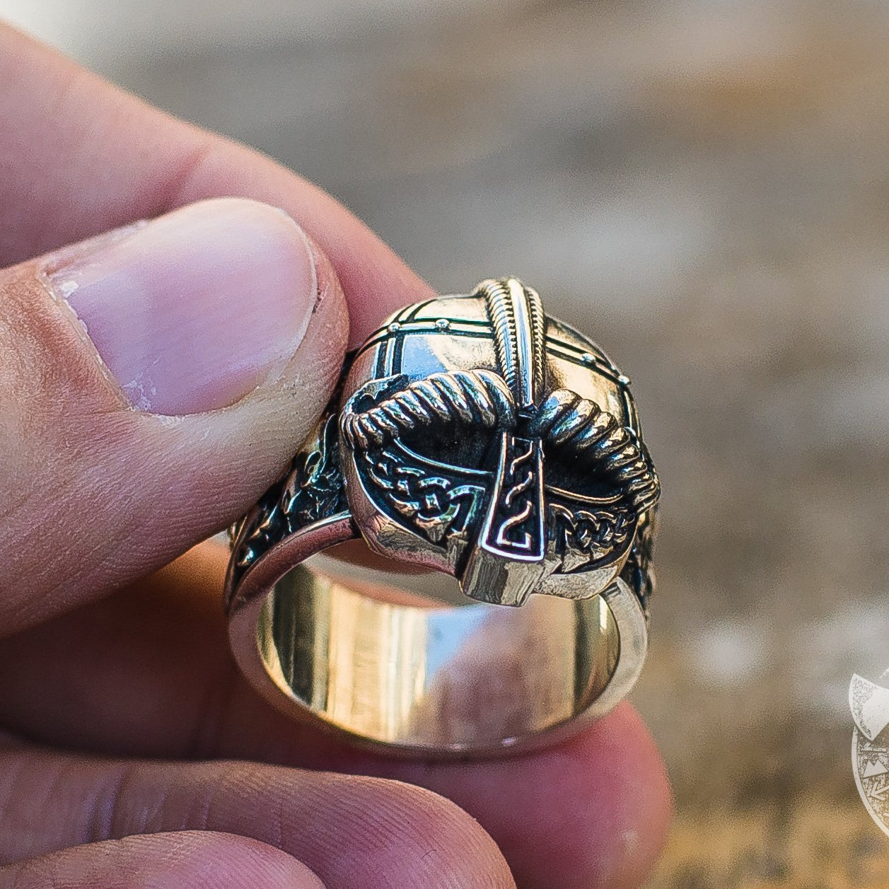 Viking Ornamental Helmet 925 Sterling Silver Viking Ring - VikingsBrand