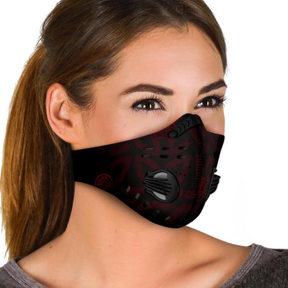 Viking Pattern Premium Face Mask Cover - Red