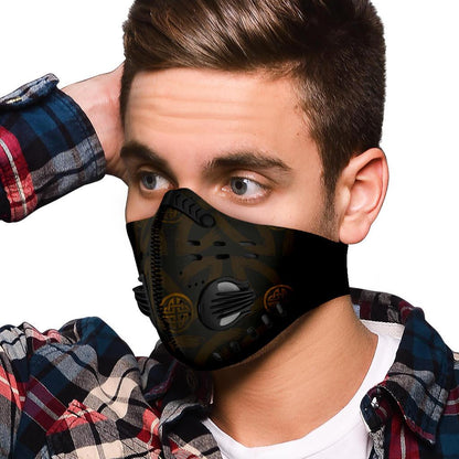 Viking Pattern Premium Face Mask Cover - Gold