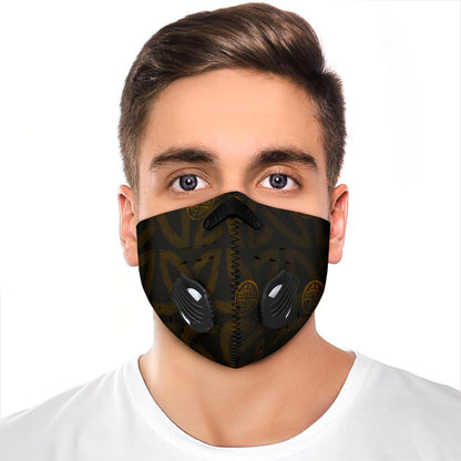Viking Pattern Premium Face Mask Cover - Gold