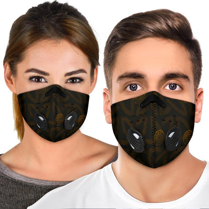 Viking Pattern Premium Face Mask Cover - Gold
