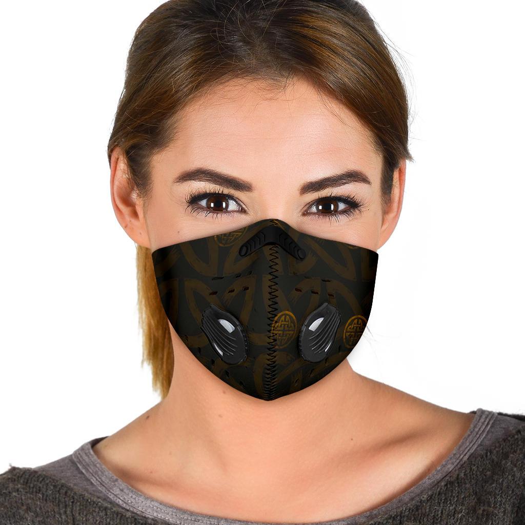 Viking Pattern Premium Face Mask Cover - Gold