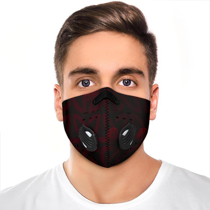 Viking Pattern Premium Face Mask Cover - Red
