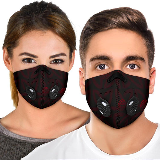 Viking Pattern Premium Face Mask Cover - Red