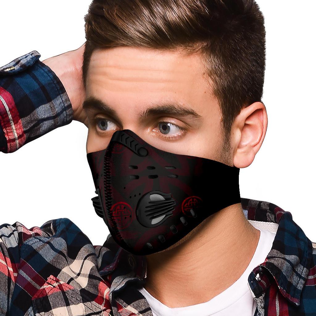 Viking Pattern Premium Face Mask Cover - Red