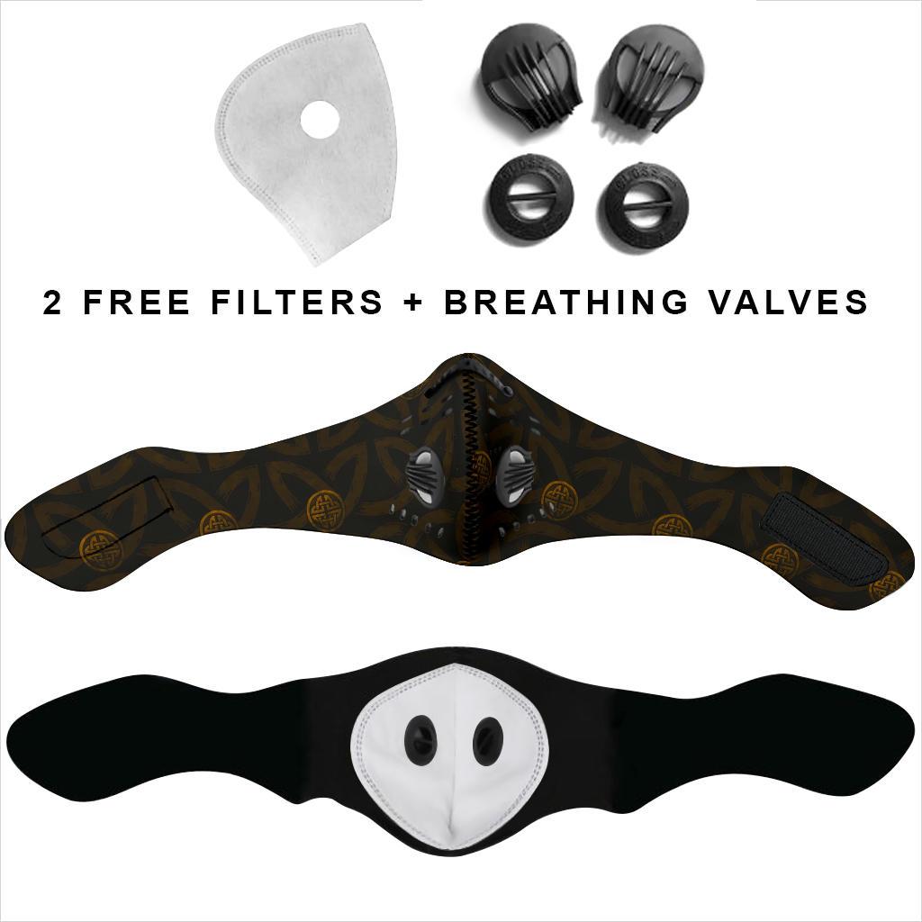 Viking Pattern Premium Face Mask Cover - Gold