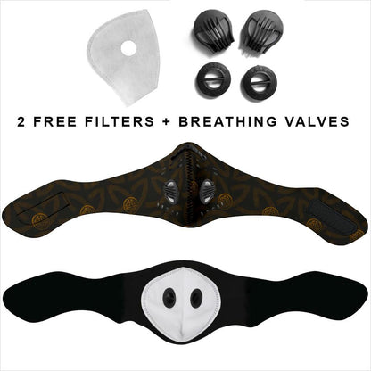 Viking Pattern Premium Face Mask Cover - Gold