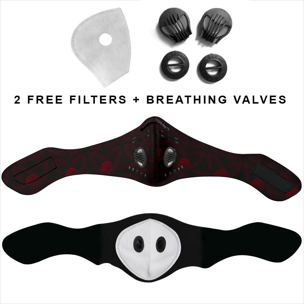 Viking Pattern Premium Face Mask Cover - Red