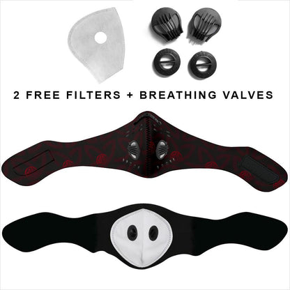 Viking Pattern Premium Face Mask Cover - Red