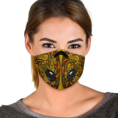 Viking Pattern Premium Face Mask Cover - Gold