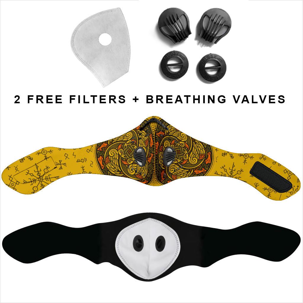 Viking Pattern Premium Face Mask Cover - Gold