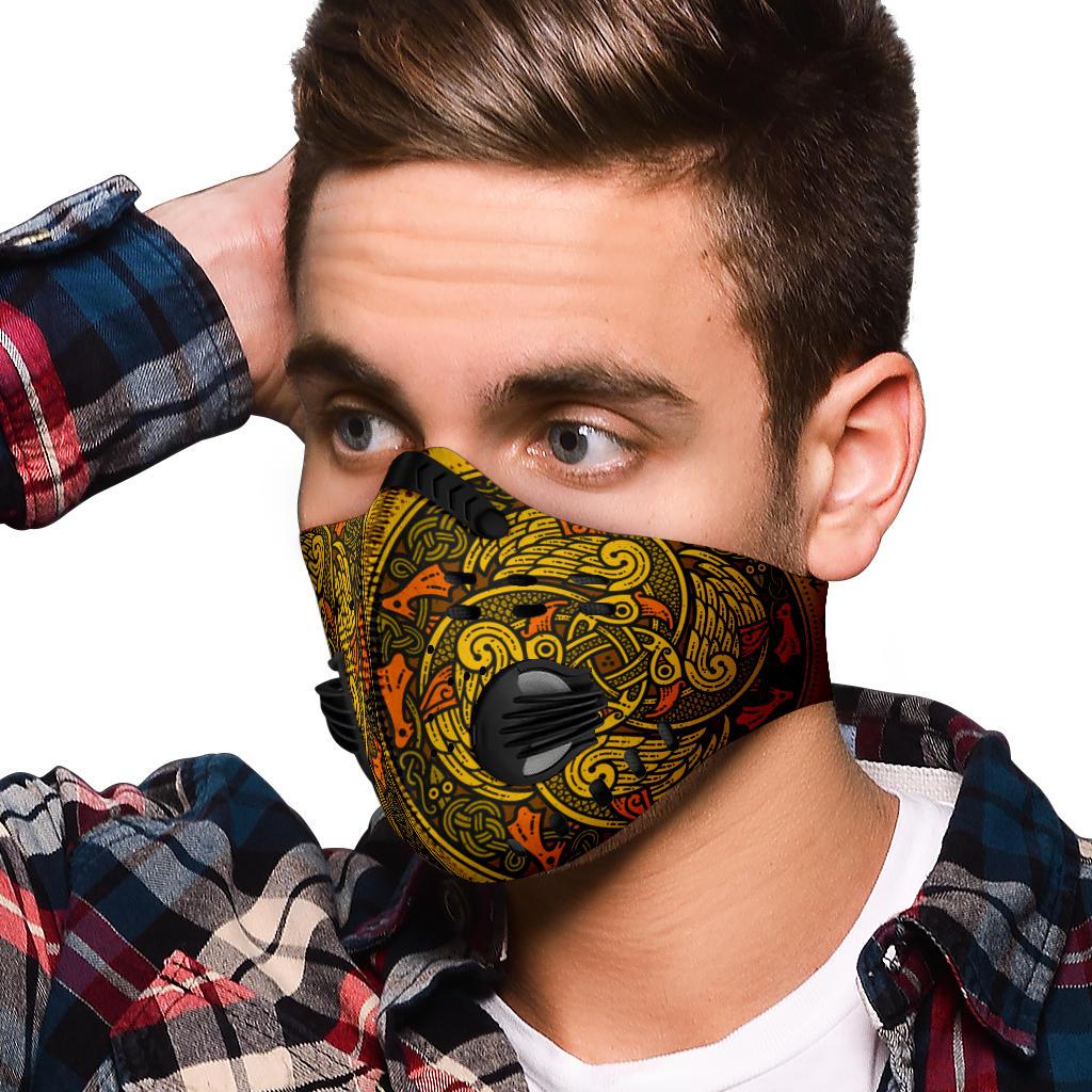 Viking Pattern Premium Face Mask Cover - Gold