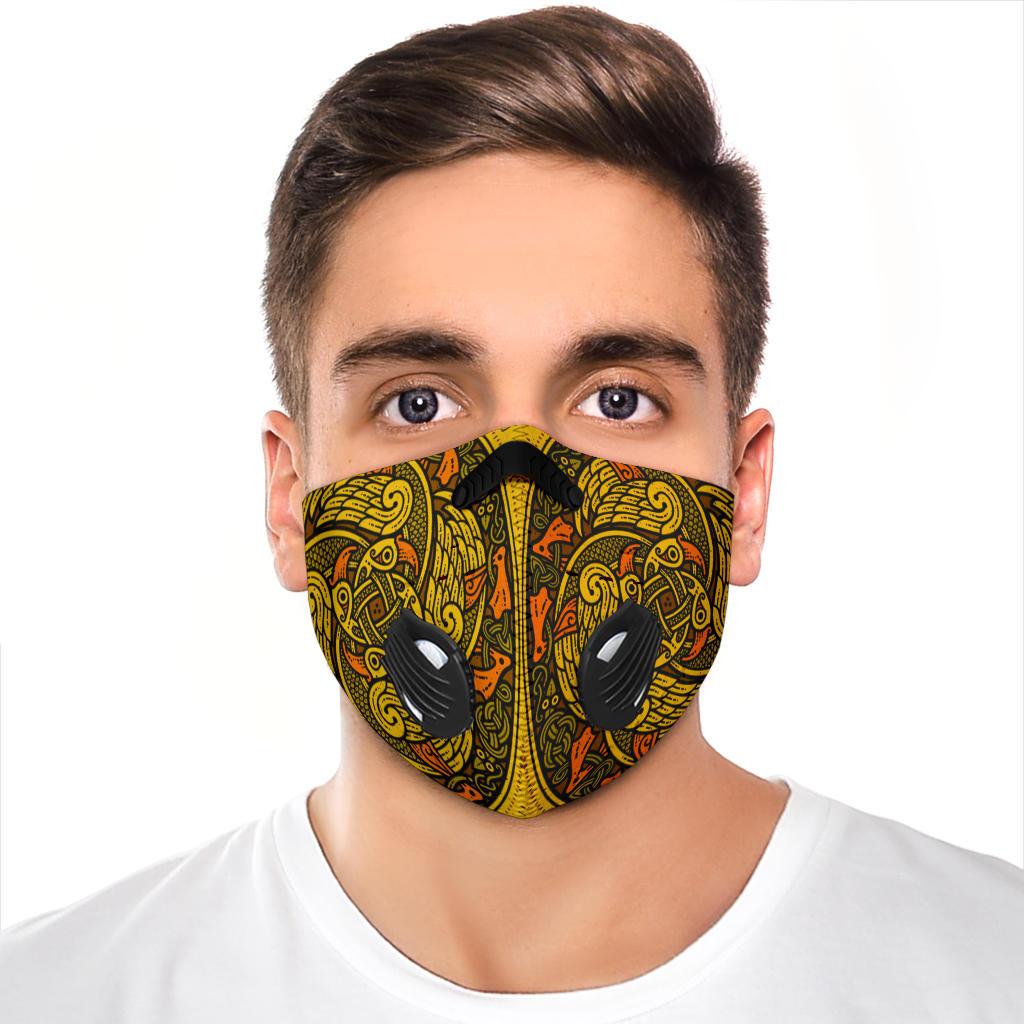 Viking Pattern Premium Face Mask Cover - Gold