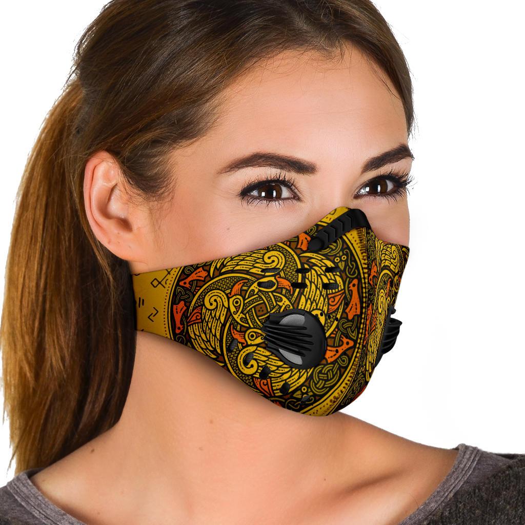 Viking Pattern Premium Face Mask Cover - Gold