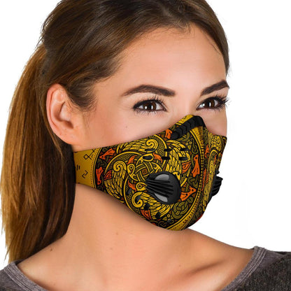 Viking Pattern Premium Face Mask Cover - Gold