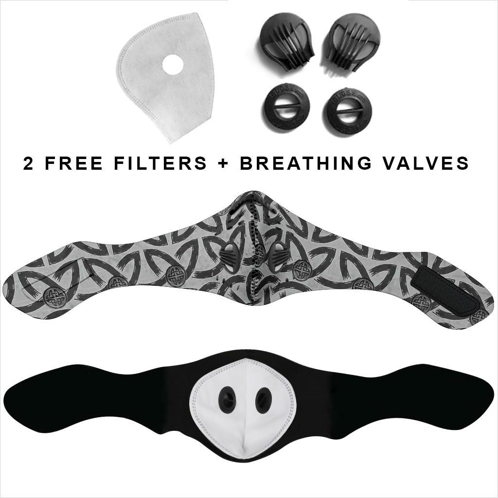 Viking Pattern Premium Face Mask Cover - Silver