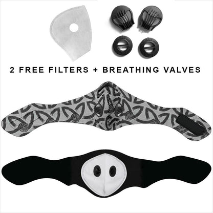 Viking Pattern Premium Face Mask Cover - Silver