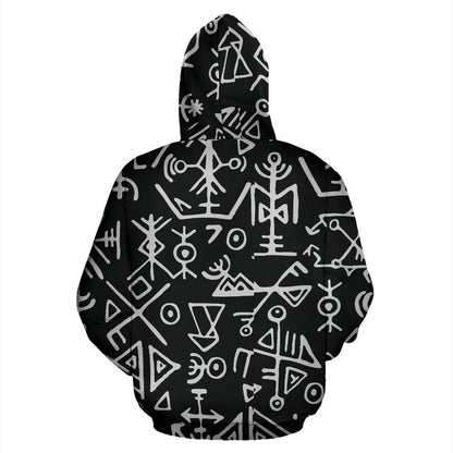 Viking Pattern Zip Up Hoodie - VikingsBrand