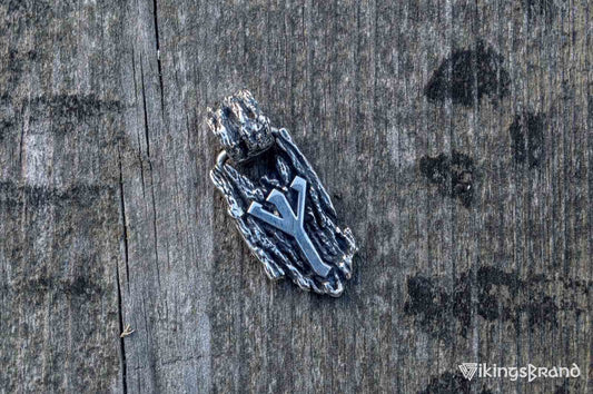 Viking Rune Pendant Sterling Silver Handmade Jewelry