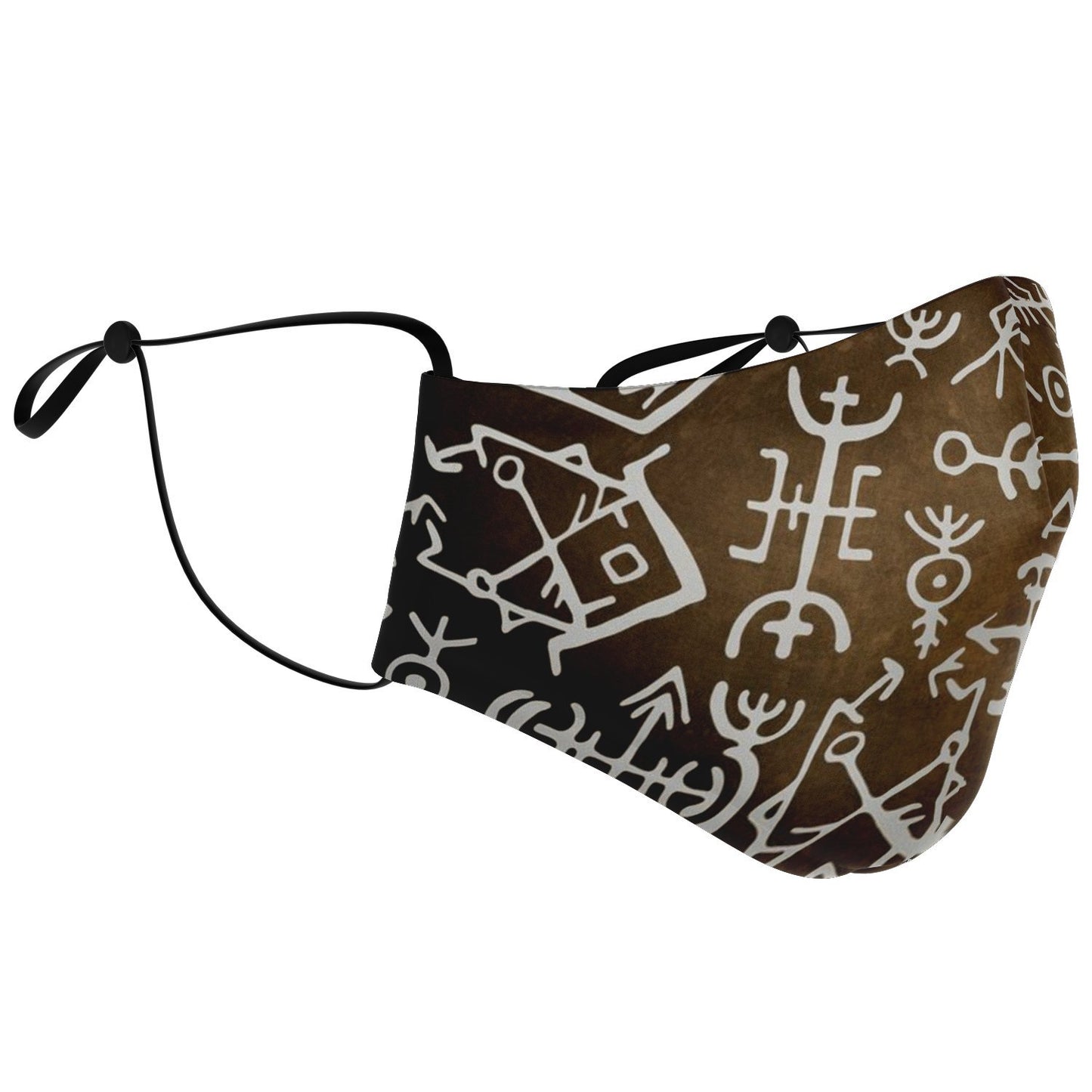 Viking Runes Face Mask Cover - Bronze