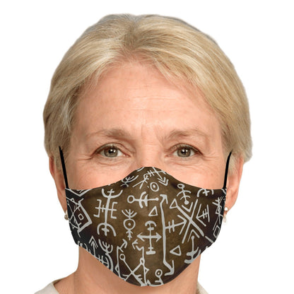 Viking Runes Face Mask Cover - Bronze