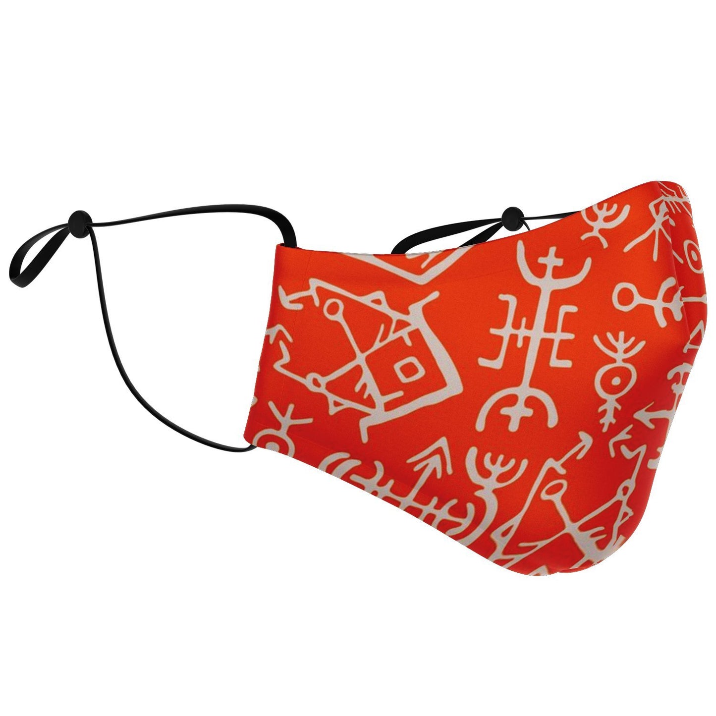 Viking Runes Face Mask Cover - Orange