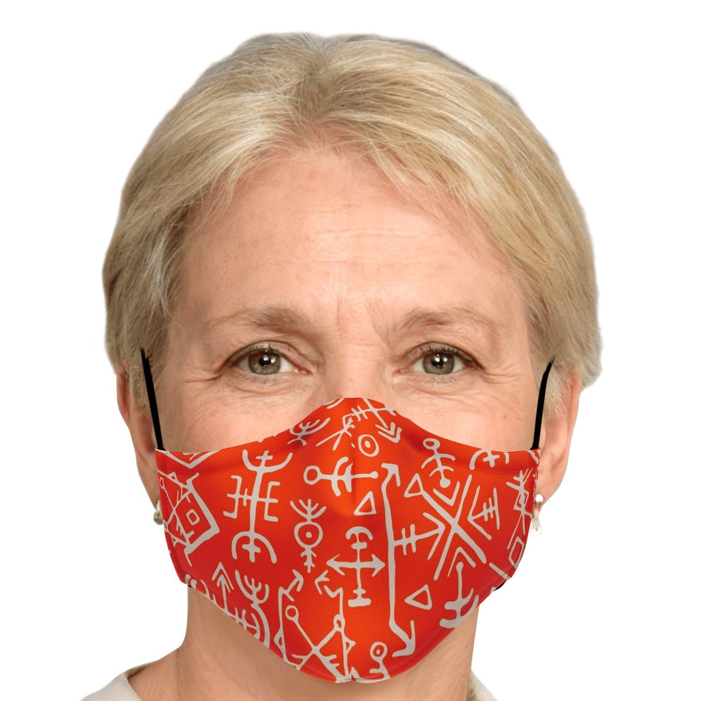 Viking Runes Face Mask Cover - Orange