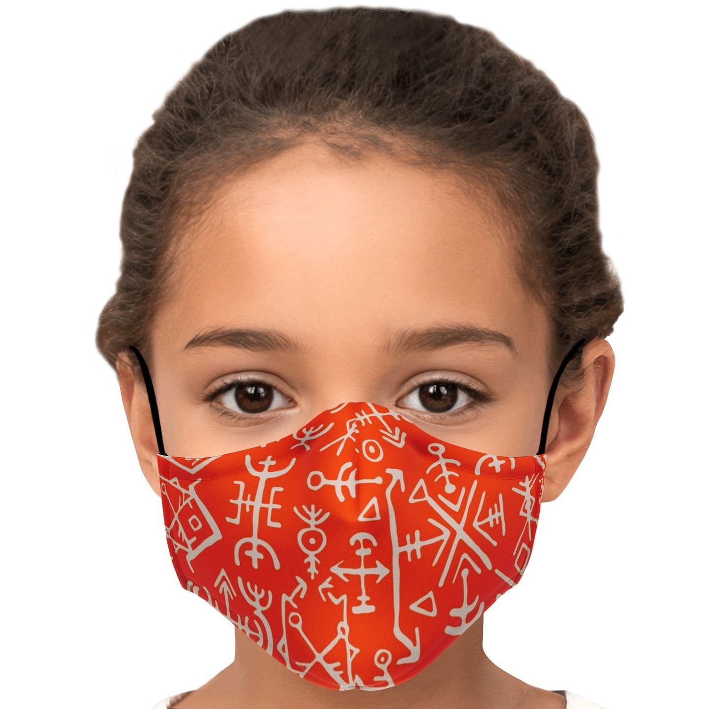 Viking Runes Face Mask Cover - Orange