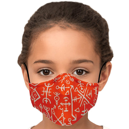 Viking Runes Face Mask Cover - Orange
