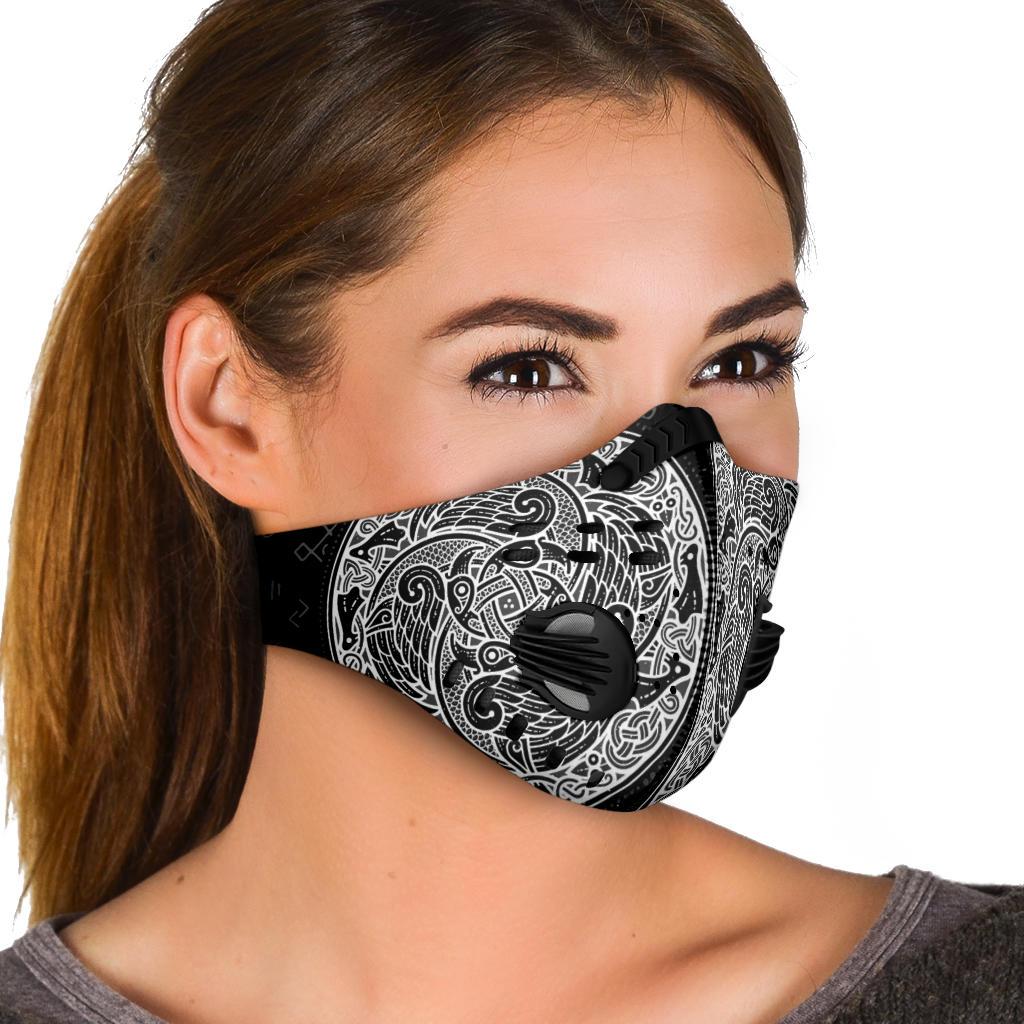 Viking Runes Pattern Premium Face Mask Cover - Black