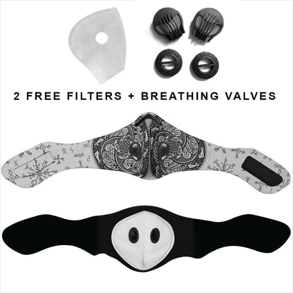 Viking Runes Pattern Premium Face Mask Cover - Silver