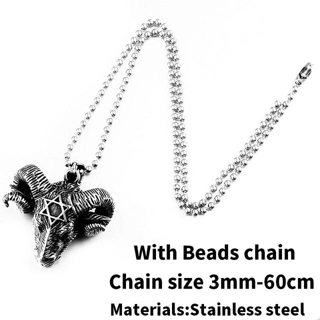 Viking Sheep Head Stainless Steel Pendant + Necklace - VikingsBrand