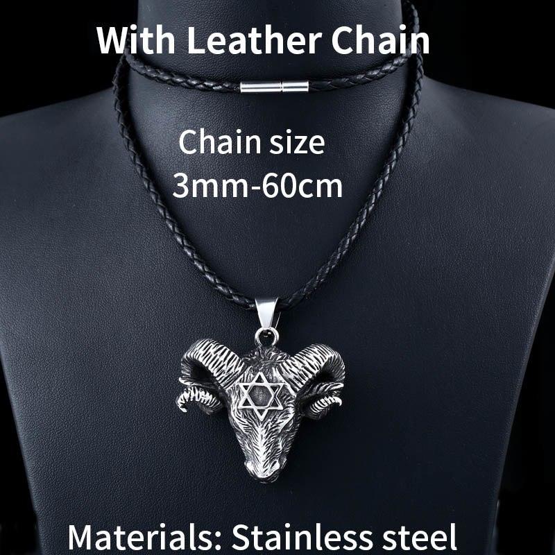 Viking Sheep Head Stainless Steel Pendant + Necklace - VikingsBrand