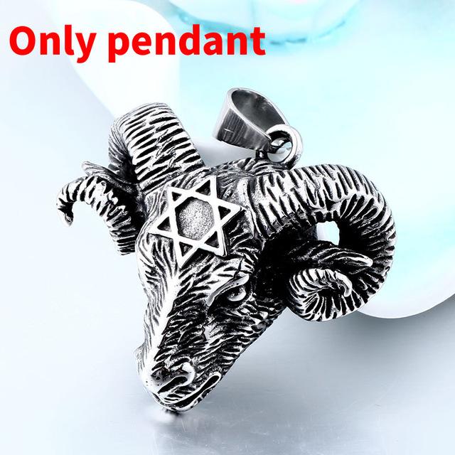 Viking Sheep Head Stainless Steel Pendant + Necklace - VikingsBrand